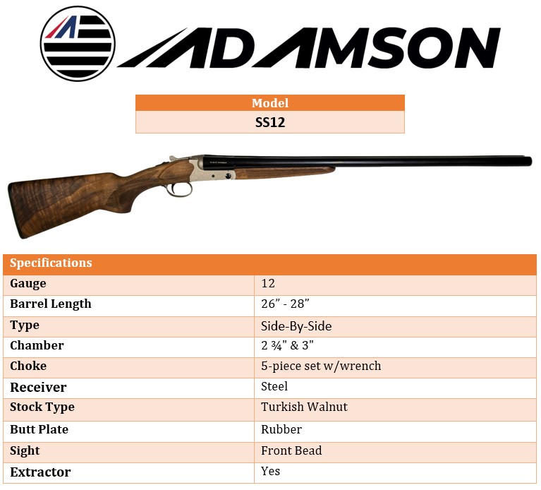 Adamson SS12 Shotgun Specs